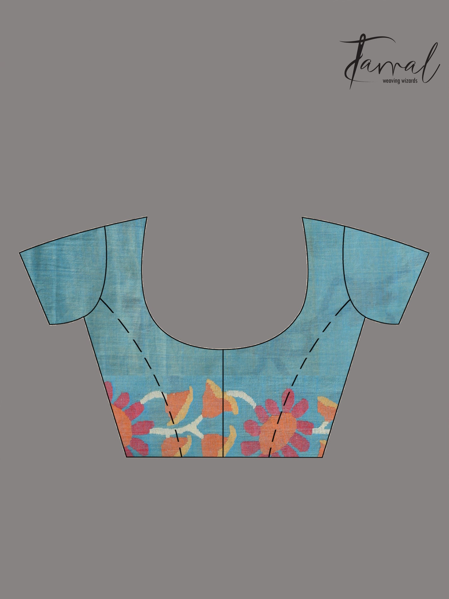 Moss green allover floral handwoven pure cotton jamdani saree