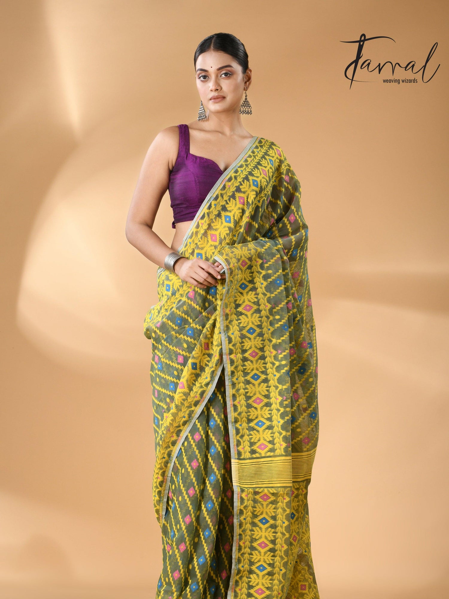 jamdani saree, jamdani, handloom, handwoven, saree, silk, dhakai, weaving, kolkatasaree, tamalboutique