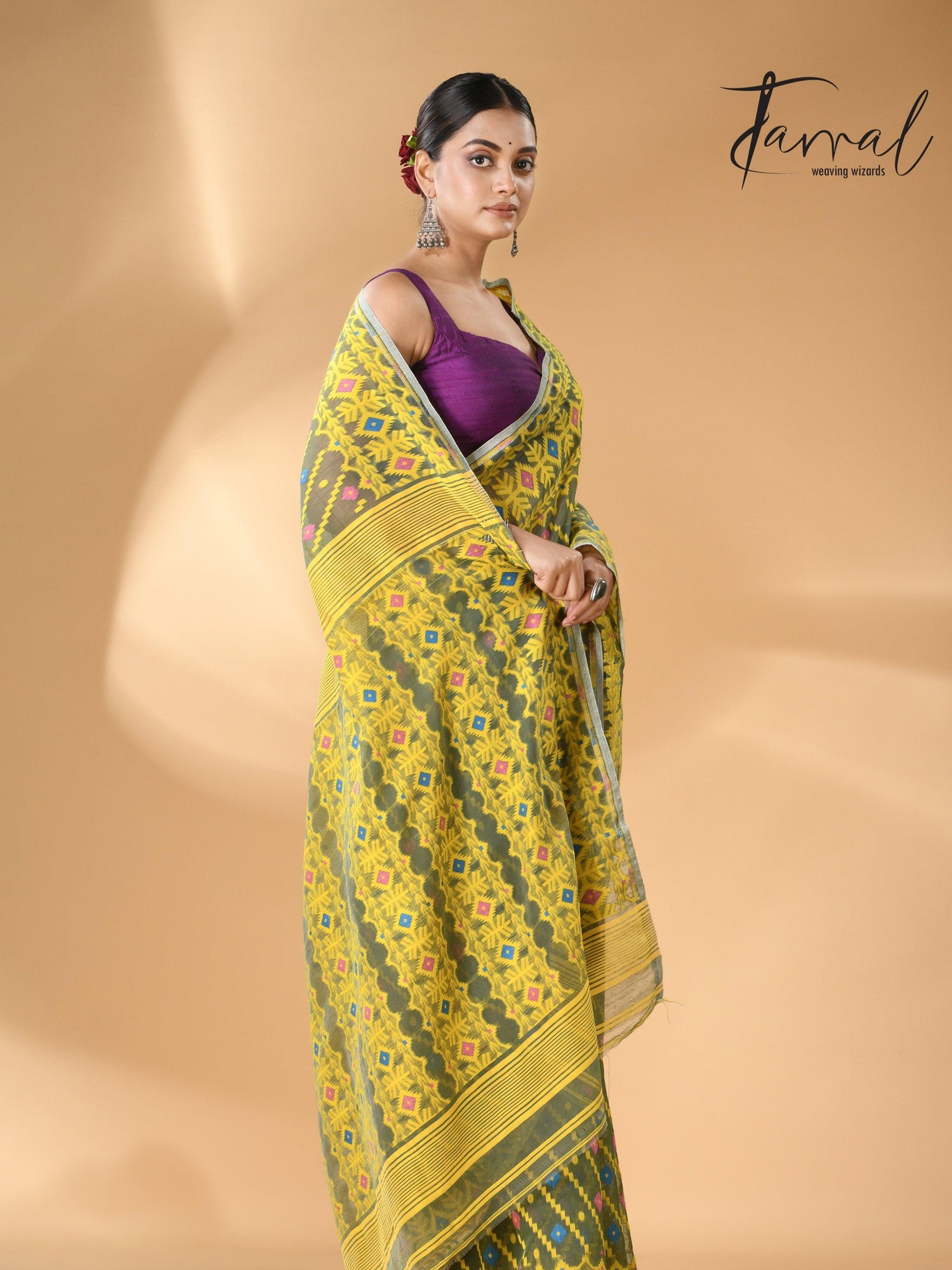 jamdani saree, jamdani, handloom, handwoven, saree, silk, dhakai, weaving, kolkatasaree, tamalboutique