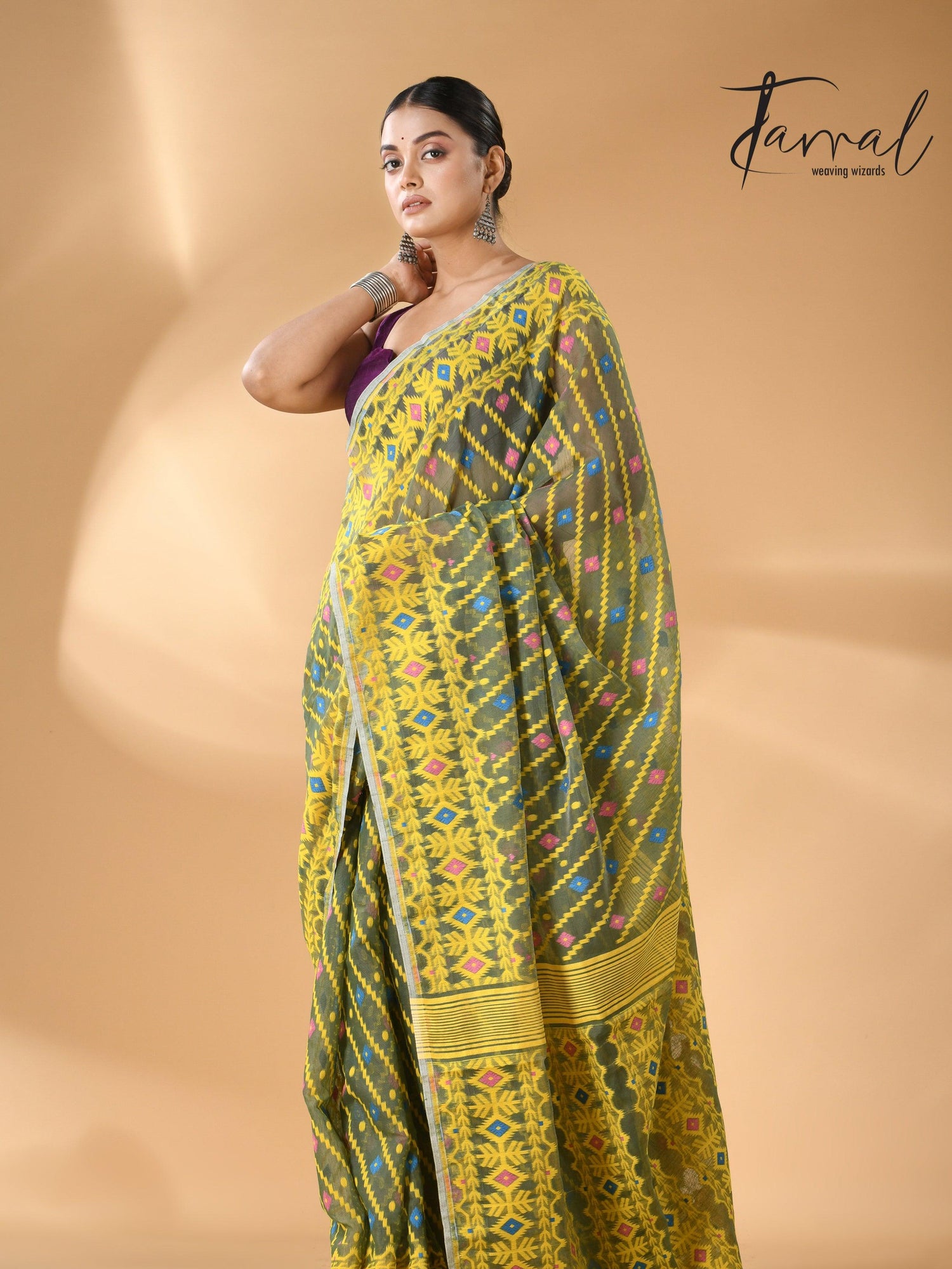 jamdani saree, jamdani, handloom, handwoven, saree, silk, dhakai, weaving, kolkatasaree, tamalboutique