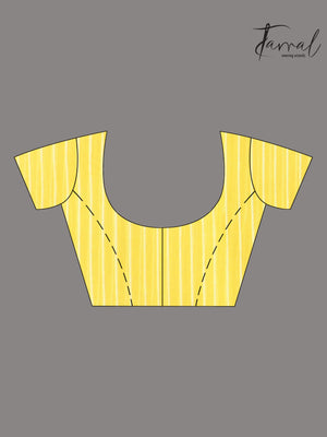 Muslin silk handwoven needlework Jamdani bright yellow saree blouse