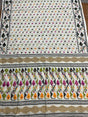 Off white with multi colour soft handloom dhakai jamdani saree with blouse piece - Tamal Boutique