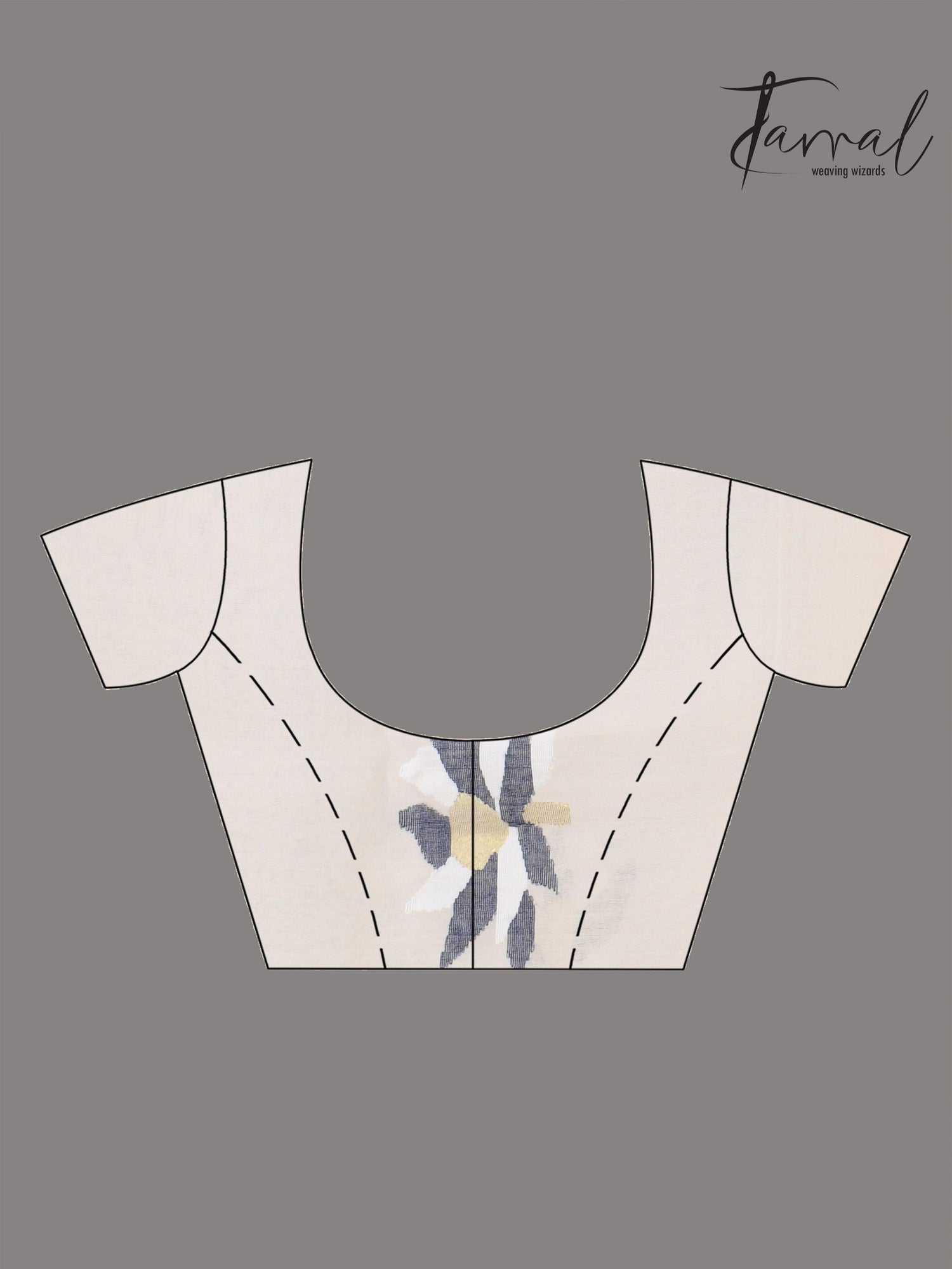 Offwhite Motifs Muslin Silk Jamdani Saree featuring Lotus bloue