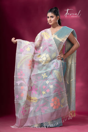 Offwhite Muslin Silk Handwoven Jamdani Dupatta Allover