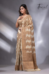 Offwhite colour with antic zari Banarasi silk handloom saree6