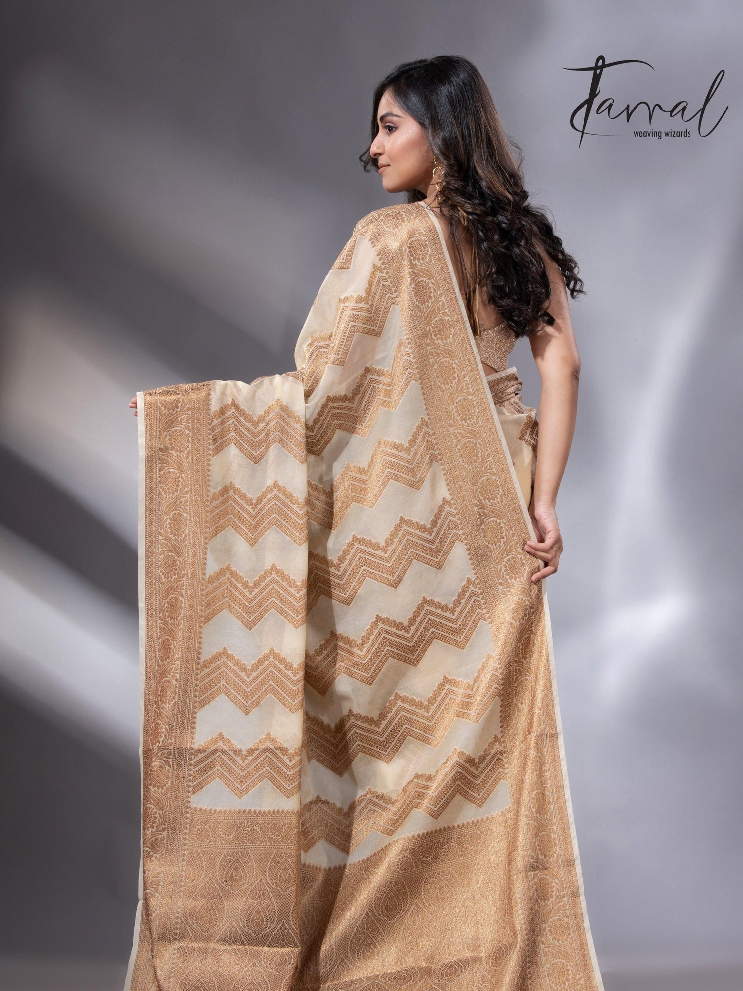 Offwhite colour with antic zari Banarasi silk handloom saree8