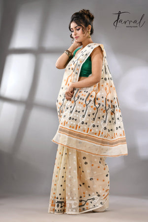jamdani saree, jamdani, handloom, handwoven, saree, silk, dhakai, weaving, kolkatasaree, tamalboutique