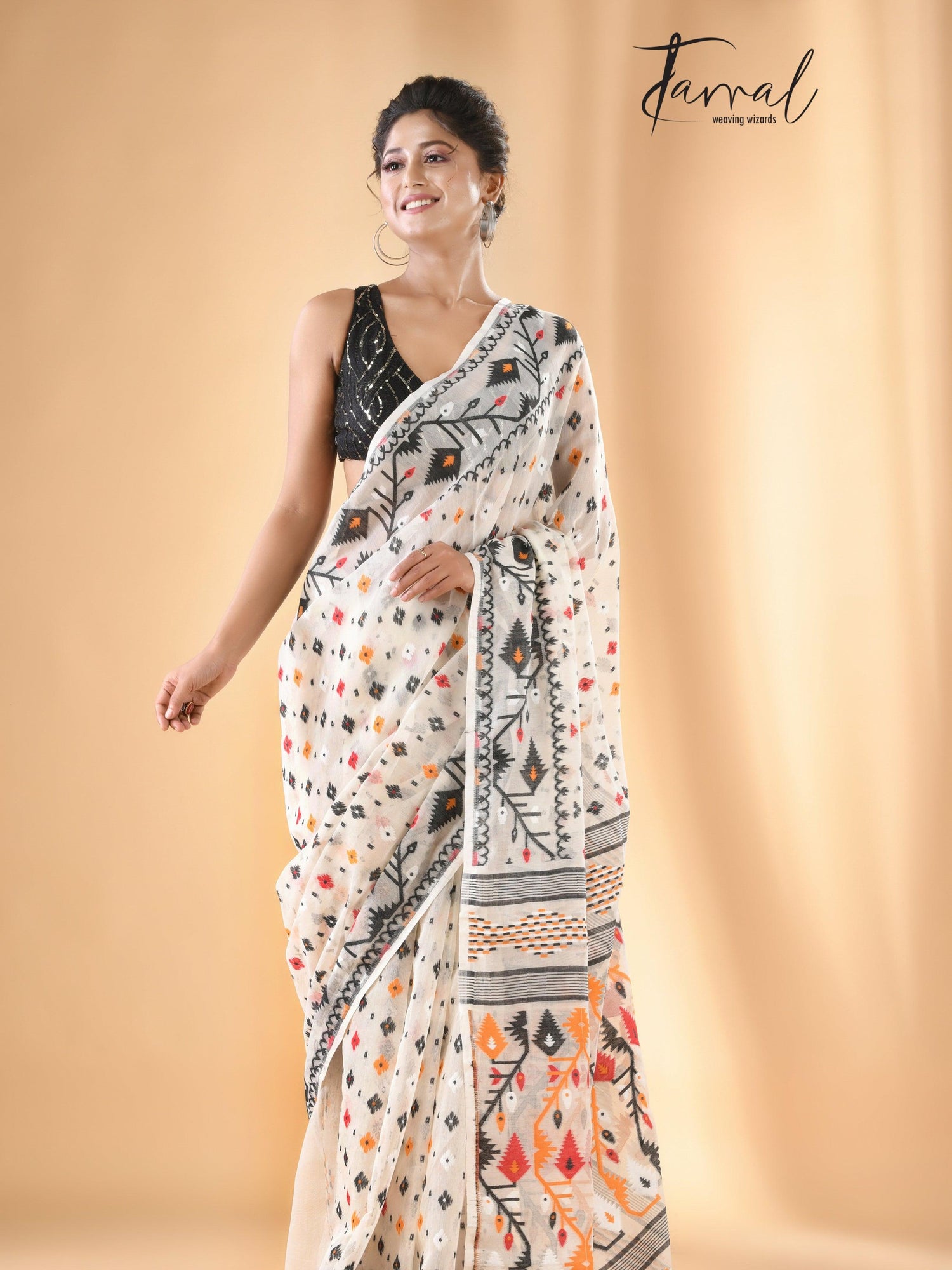 jamdani saree, jamdani, handloom, handwoven, saree, silk, dhakai, weaving, kolkatasaree, tamalboutique