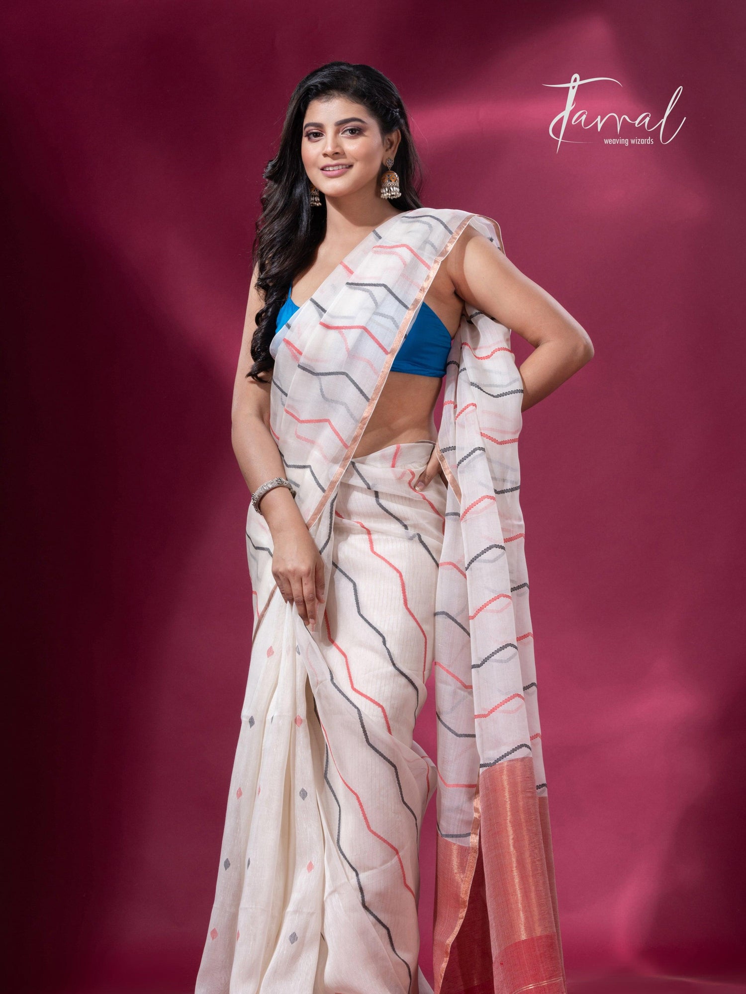 jamdani saree, jamdani, handloom, handwoven, saree, silk, dhakai, weaving, kolkatasaree, tamalboutique