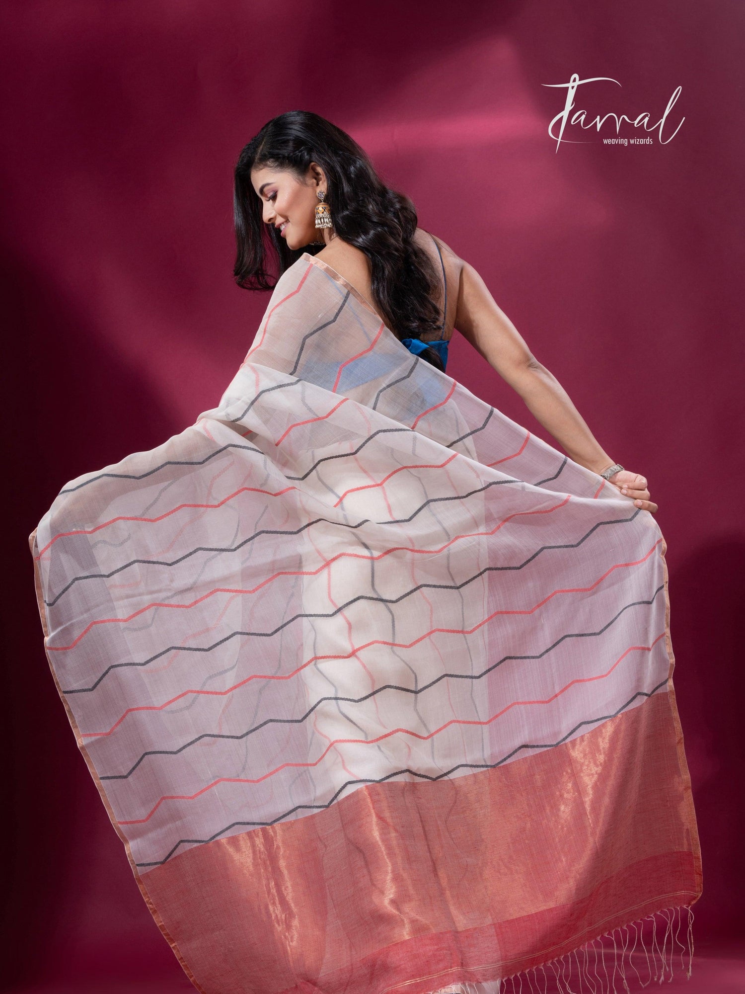 jamdani saree, jamdani, handloom, handwoven, saree, silk, dhakai, weaving, kolkatasaree, tamalboutique