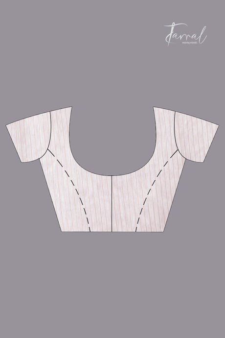 Offwhite with half silk half linen handwoven jamdani saree blouse