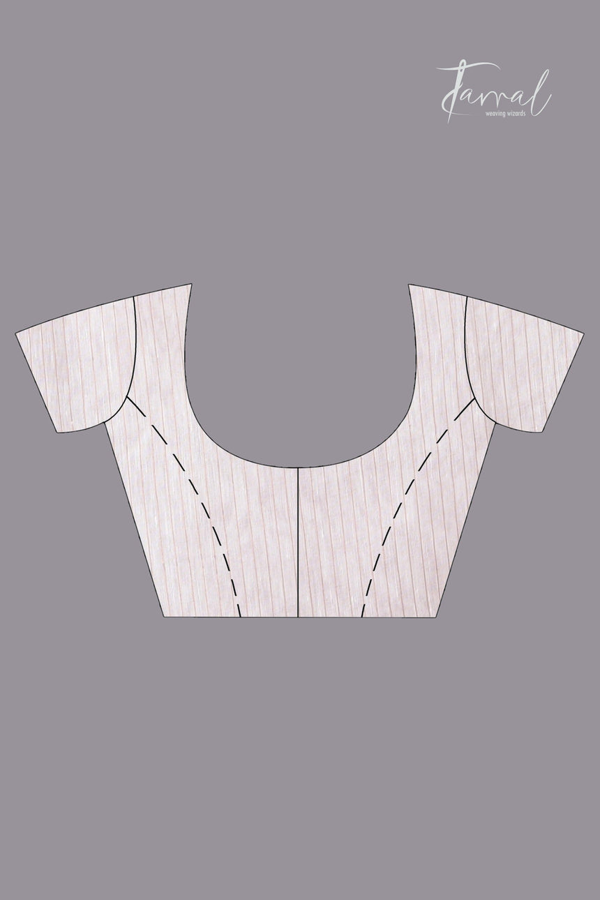 Offwhite with half silk half linen handwoven jamdani saree blouse