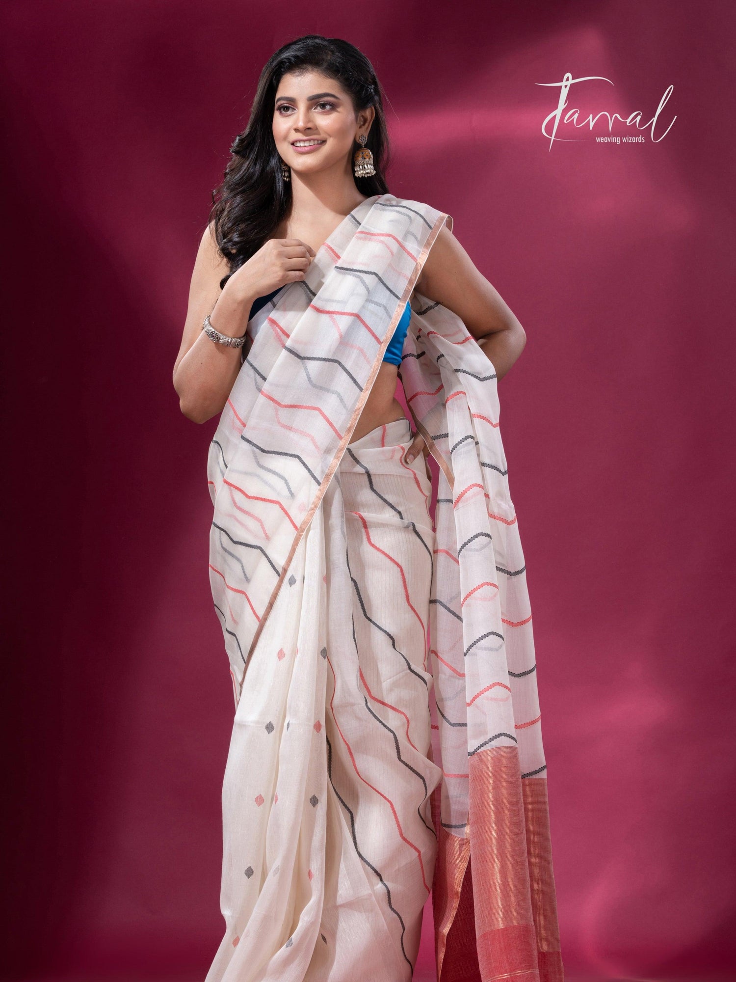 jamdani saree, jamdani, handloom, handwoven, saree, silk, dhakai, weaving, kolkatasaree, tamalboutique