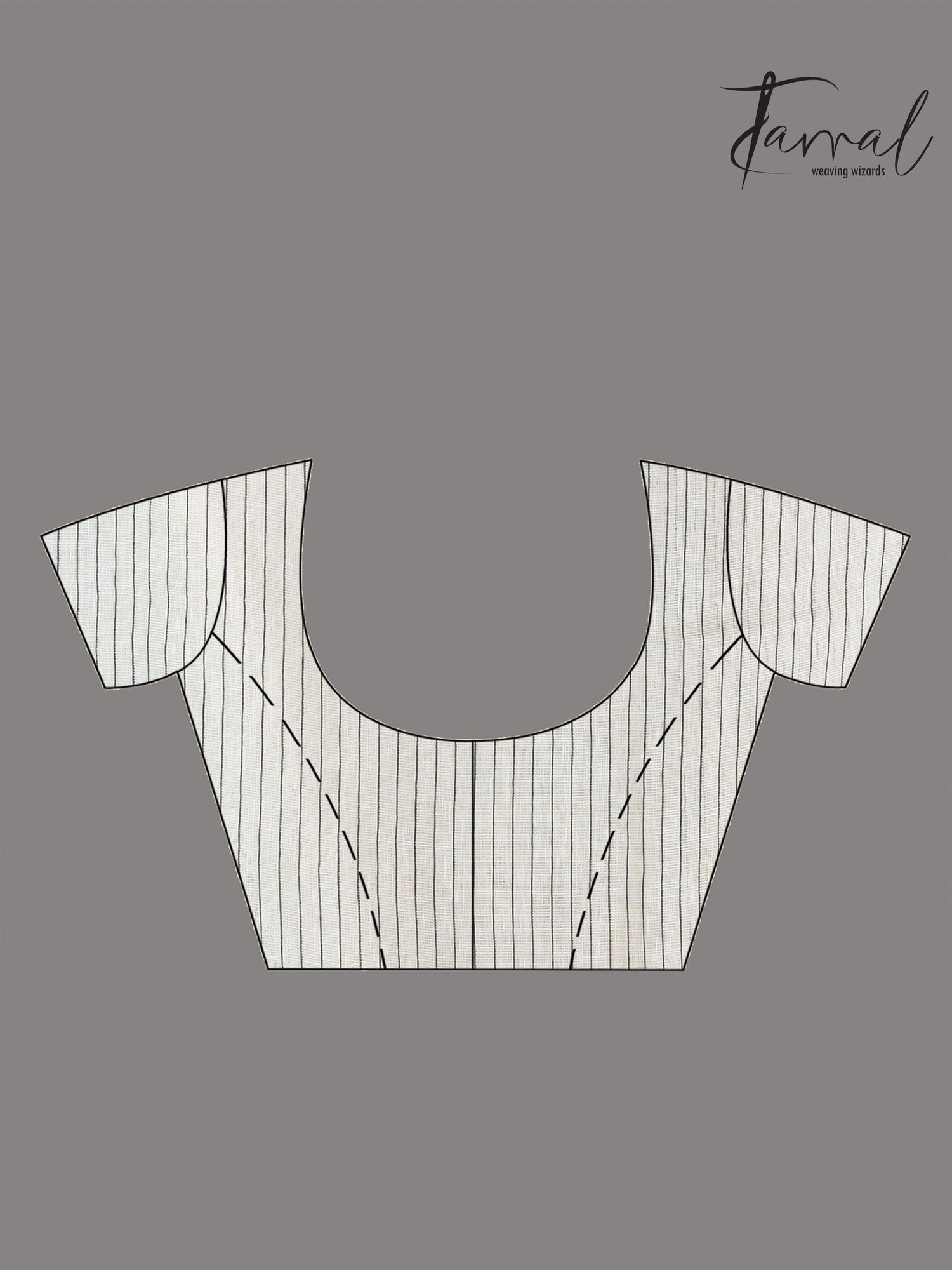 Offwhite with multicolour border pure linen handwoven jamdani saree - Tamal Boutique