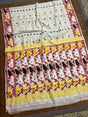 Offwhite with multi colour soft dhakai jamdani handloom saree - Tamal Boutique