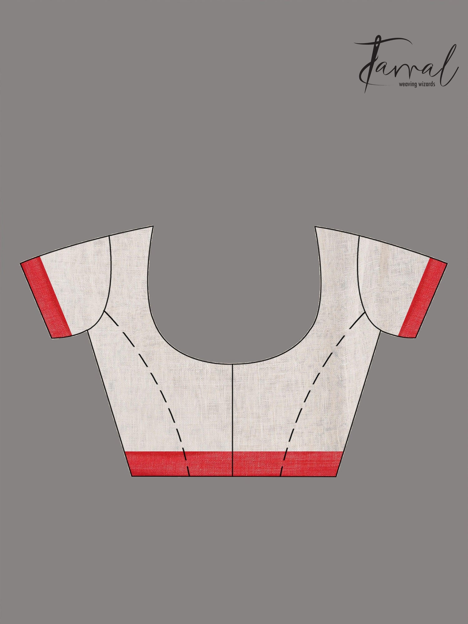 Offwhite with red border traditional handwoven pure linen jamdani saree - Tamal Boutique