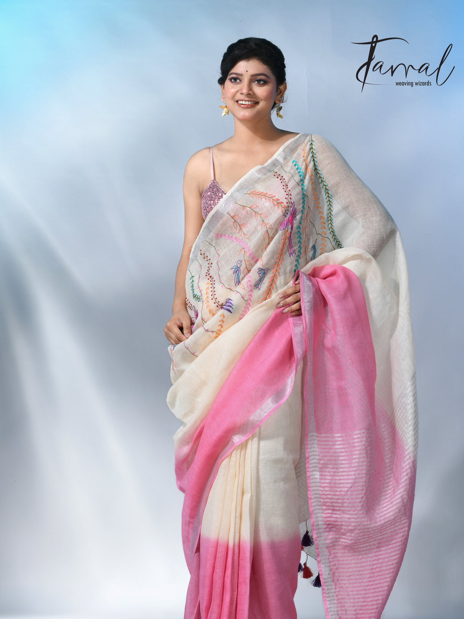 jamdani saree, jamdani, handloom, handwoven, saree, silk, dhakai, weaving, kolkatasaree, tamalboutique