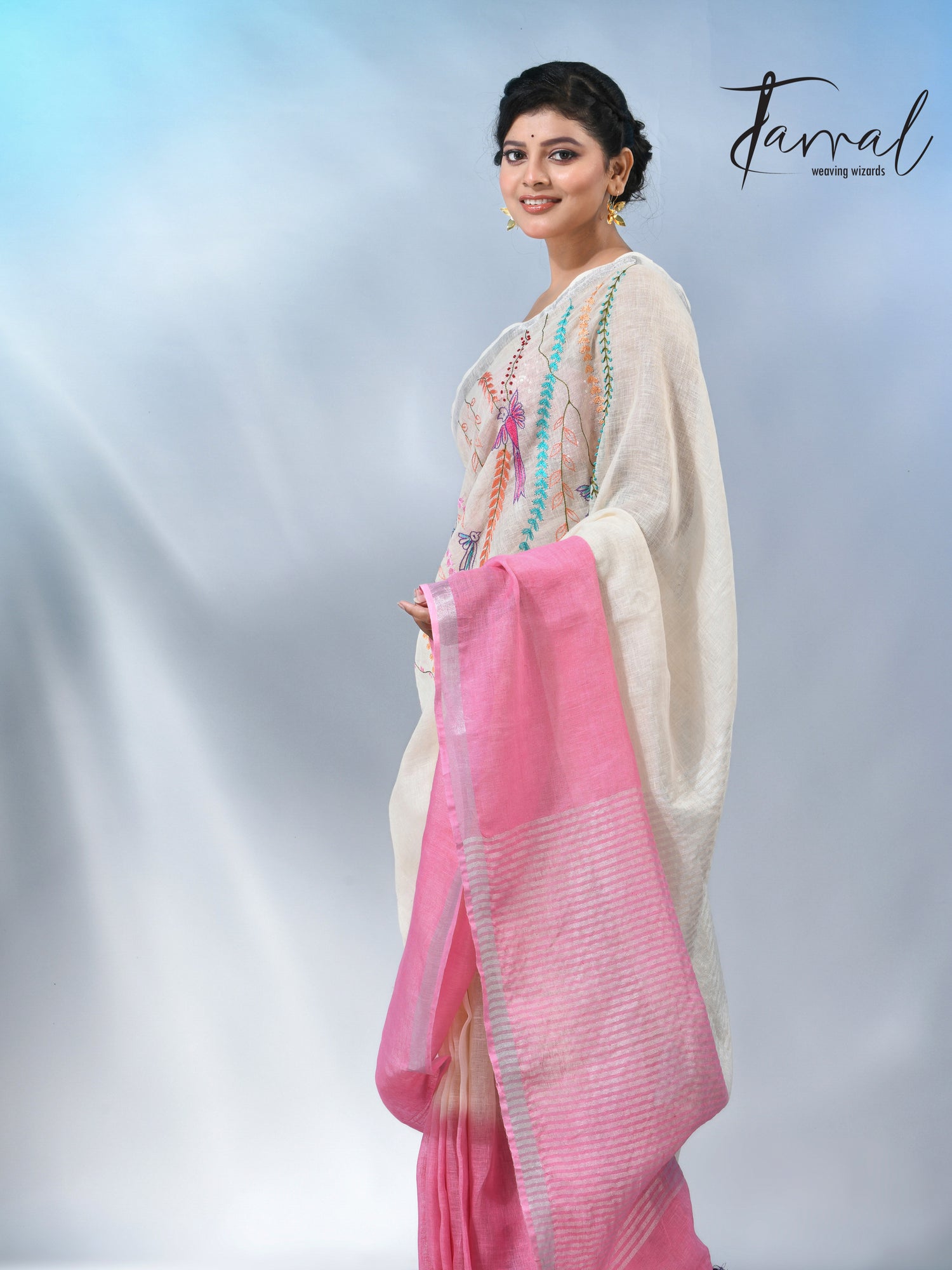 jamdani saree, jamdani, handloom, handwoven, saree, silk, dhakai, weaving, kolkatasaree, tamalboutique