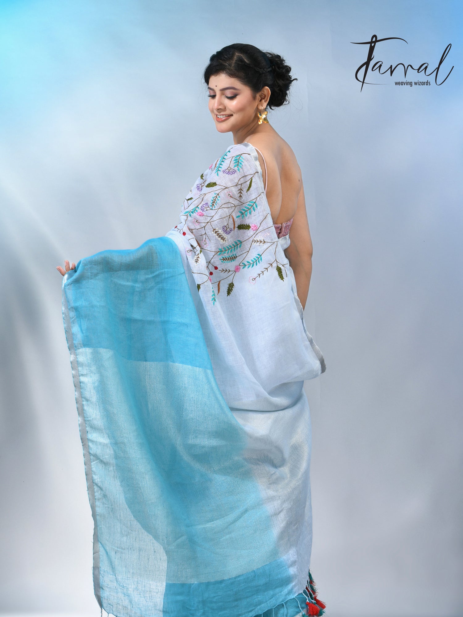 jamdani saree, jamdani, handloom, handwoven, saree, silk, dhakai, weaving, kolkatasaree, tamalboutique