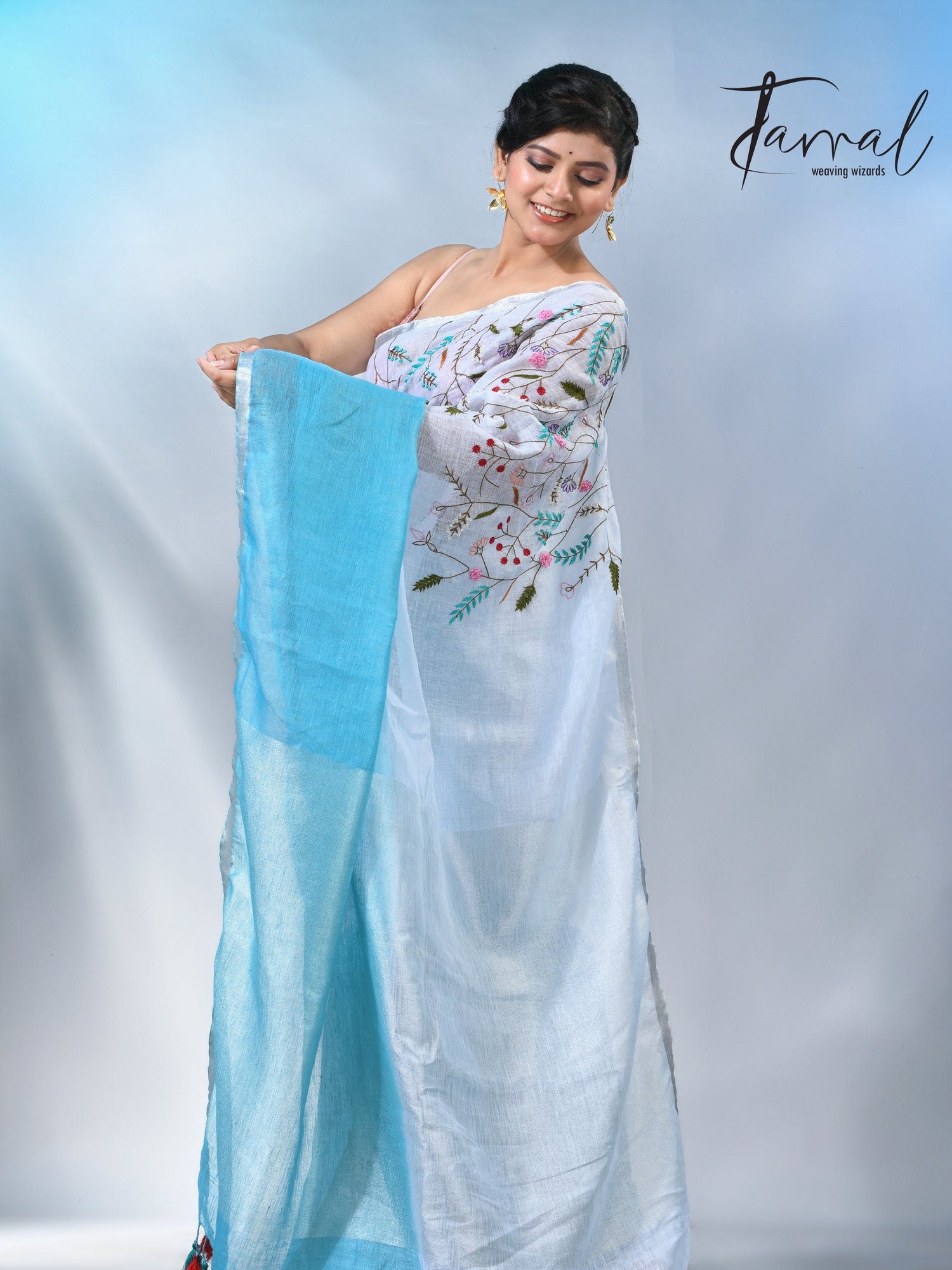 jamdani saree, jamdani, handloom, handwoven, saree, silk, dhakai, weaving, kolkatasaree, tamalboutique