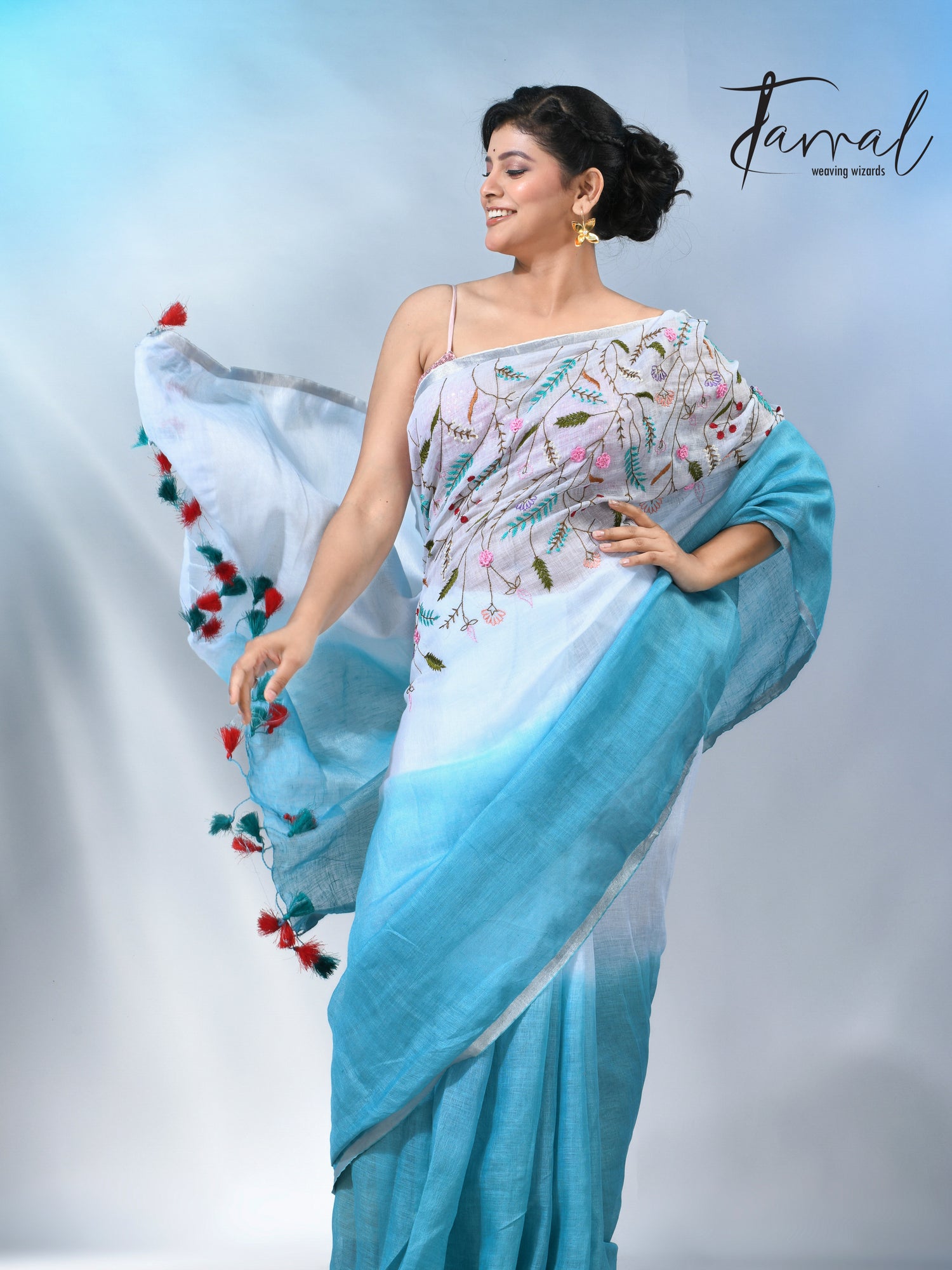 jamdani saree, jamdani, handloom, handwoven, saree, silk, dhakai, weaving, kolkatasaree, tamalboutique