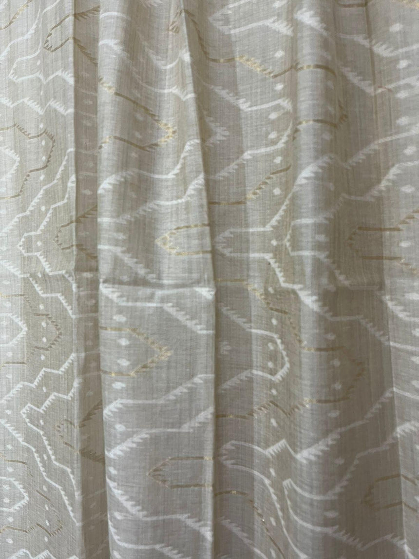 Offwhite with gray pallu allover traditional handloom jamdani in fine cotton saree - Tamal Boutique