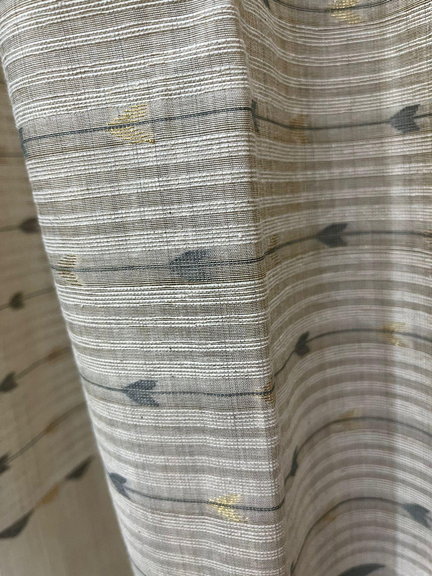Offwhite with gray pallu allover traditional handloom jamdani in fine cotton saree - Tamal Boutique