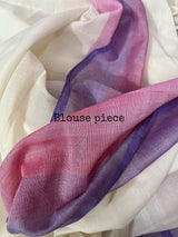 Offwhite with multi colour border mul cotton handloom saree - Tamal Boutique