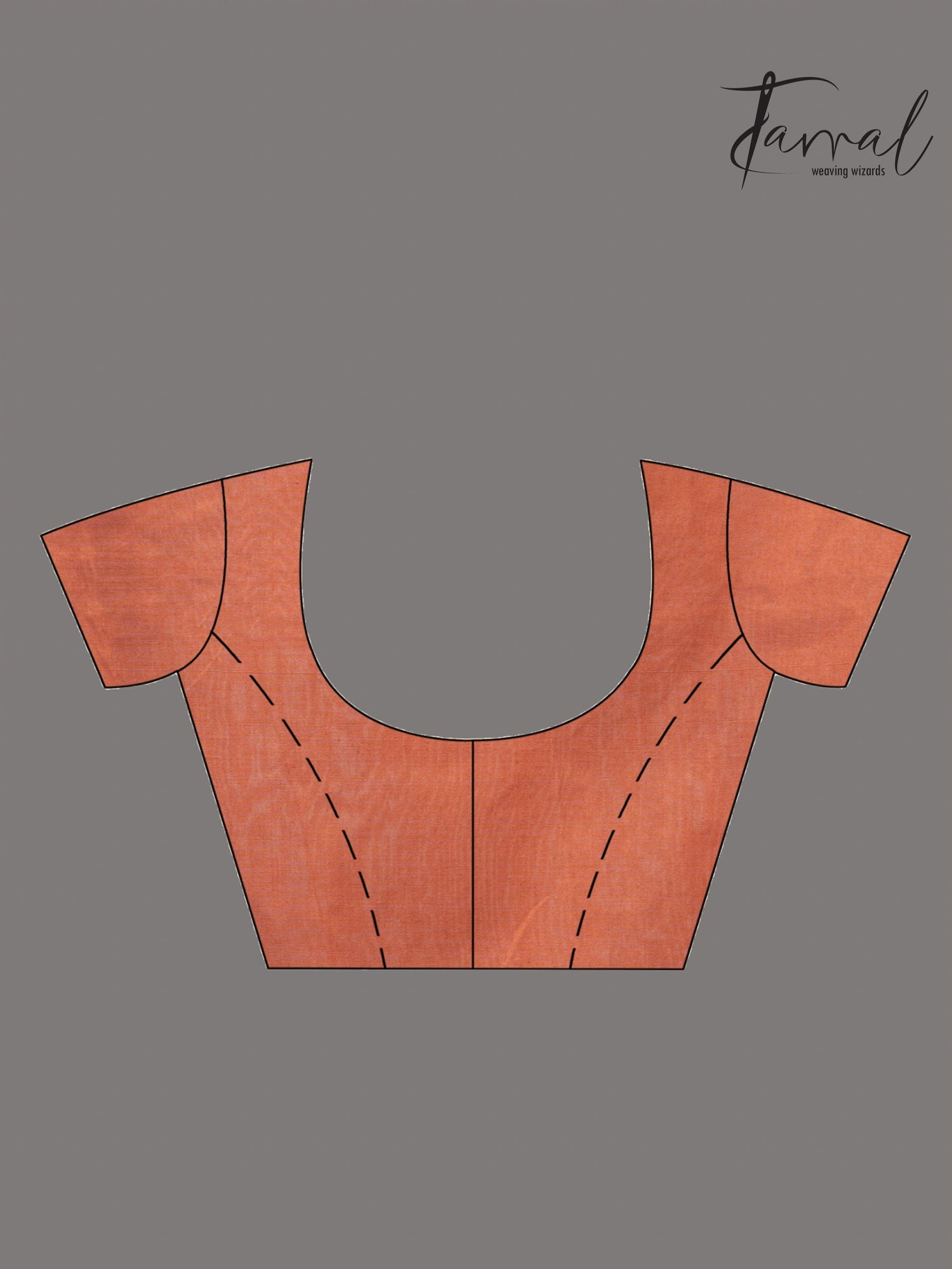 Orange Kalka Motifs Matka Silk Handwoven Jamdani Saree blouse