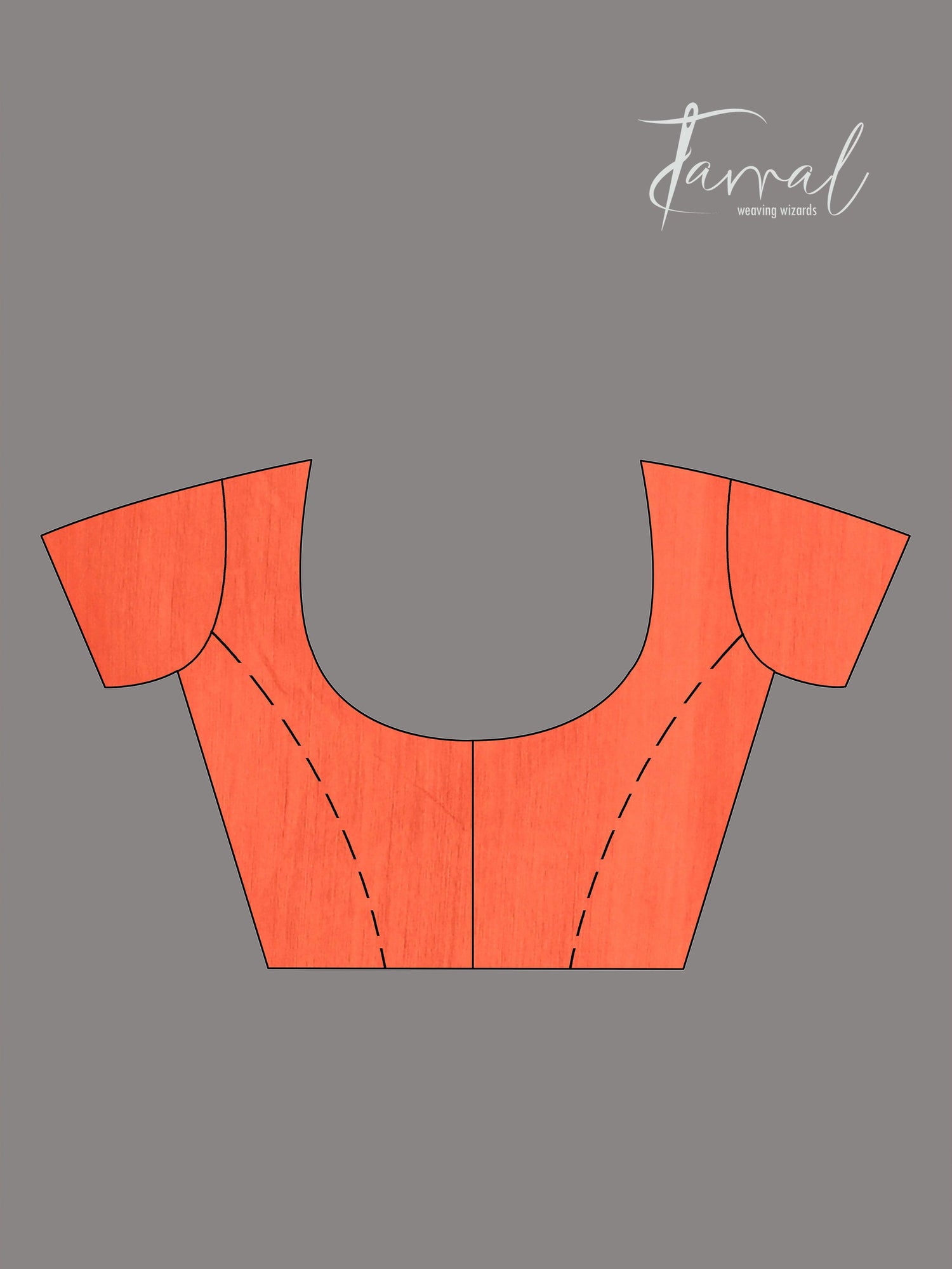 Orange organza silk Paithani Handwoven Jamdani saree blouse