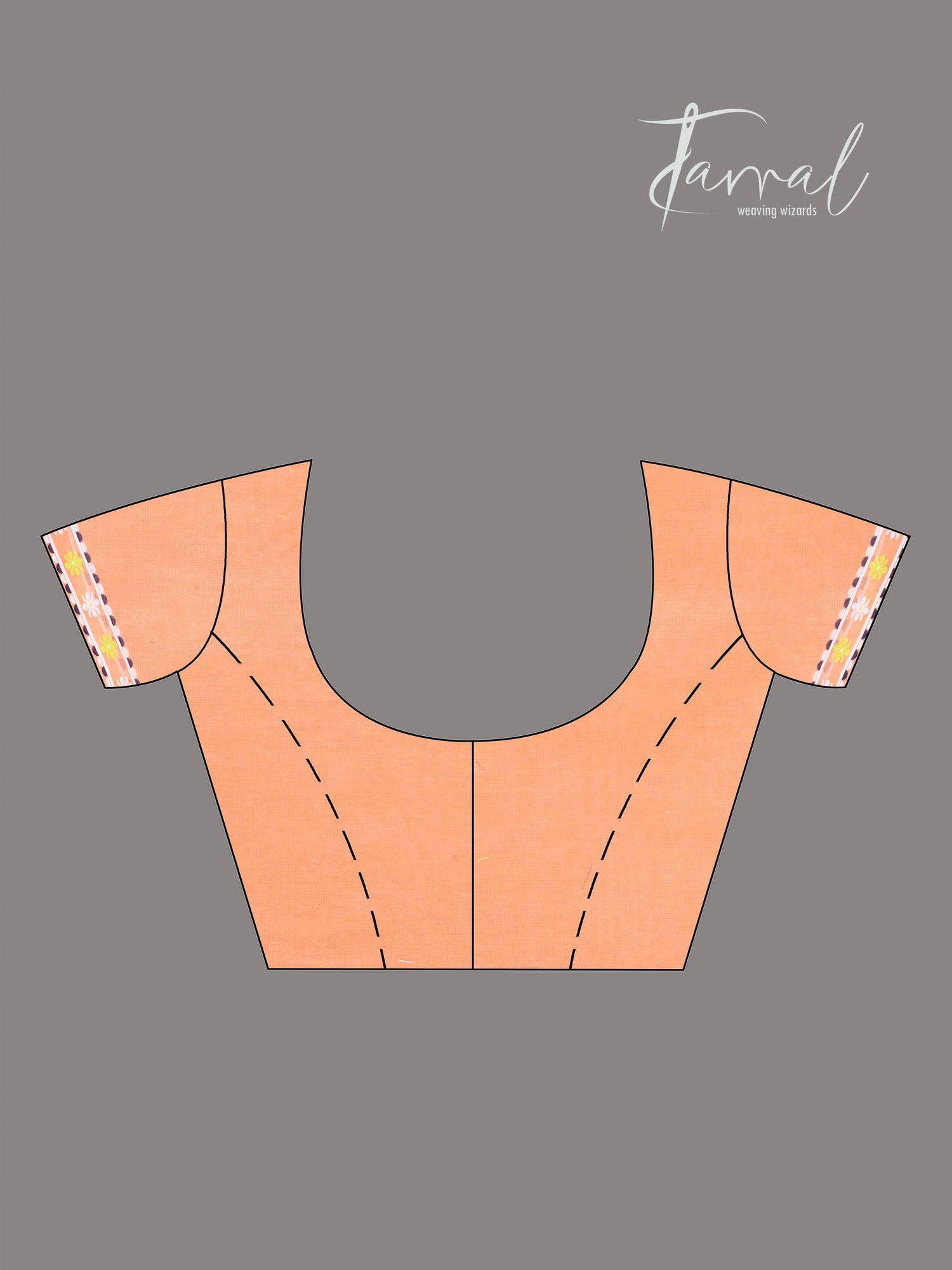 Orange with multicolour floral border handloom dhakai jamdani saree - Tamal Boutique