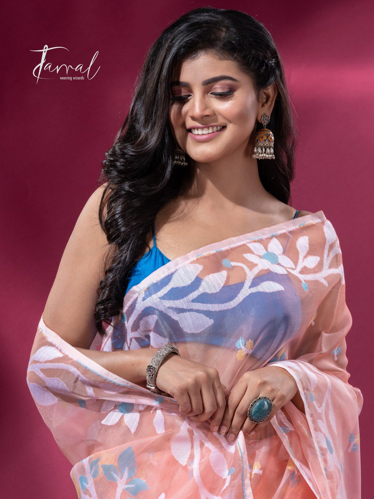 jamdani saree, jamdani, handloom, handwoven, saree, silk, dhakai, weaving, kolkatasaree, tamalboutique