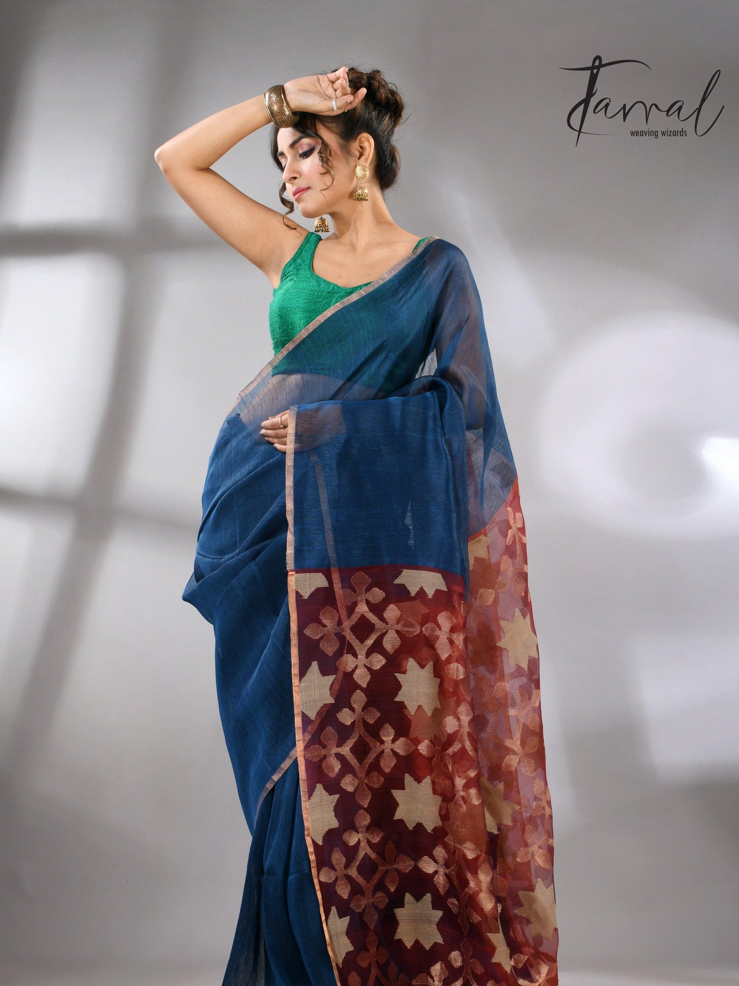 jamdani saree, jamdani, handloom, handwoven, saree, silk, dhakai, weaving, kolkatasaree, tamalboutique