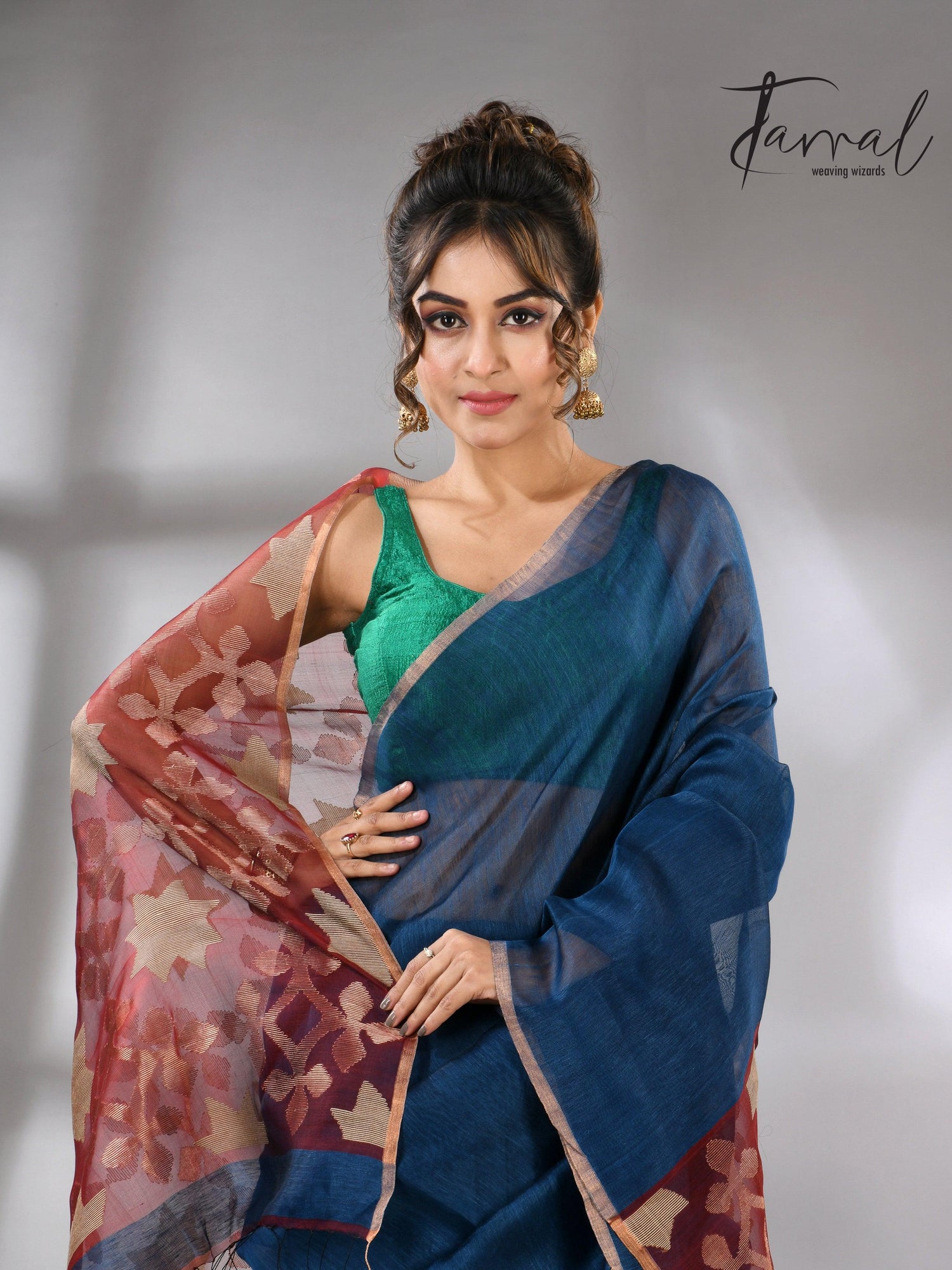 jamdani saree, jamdani, handloom, handwoven, saree, silk, dhakai, weaving, kolkatasaree, tamalboutique