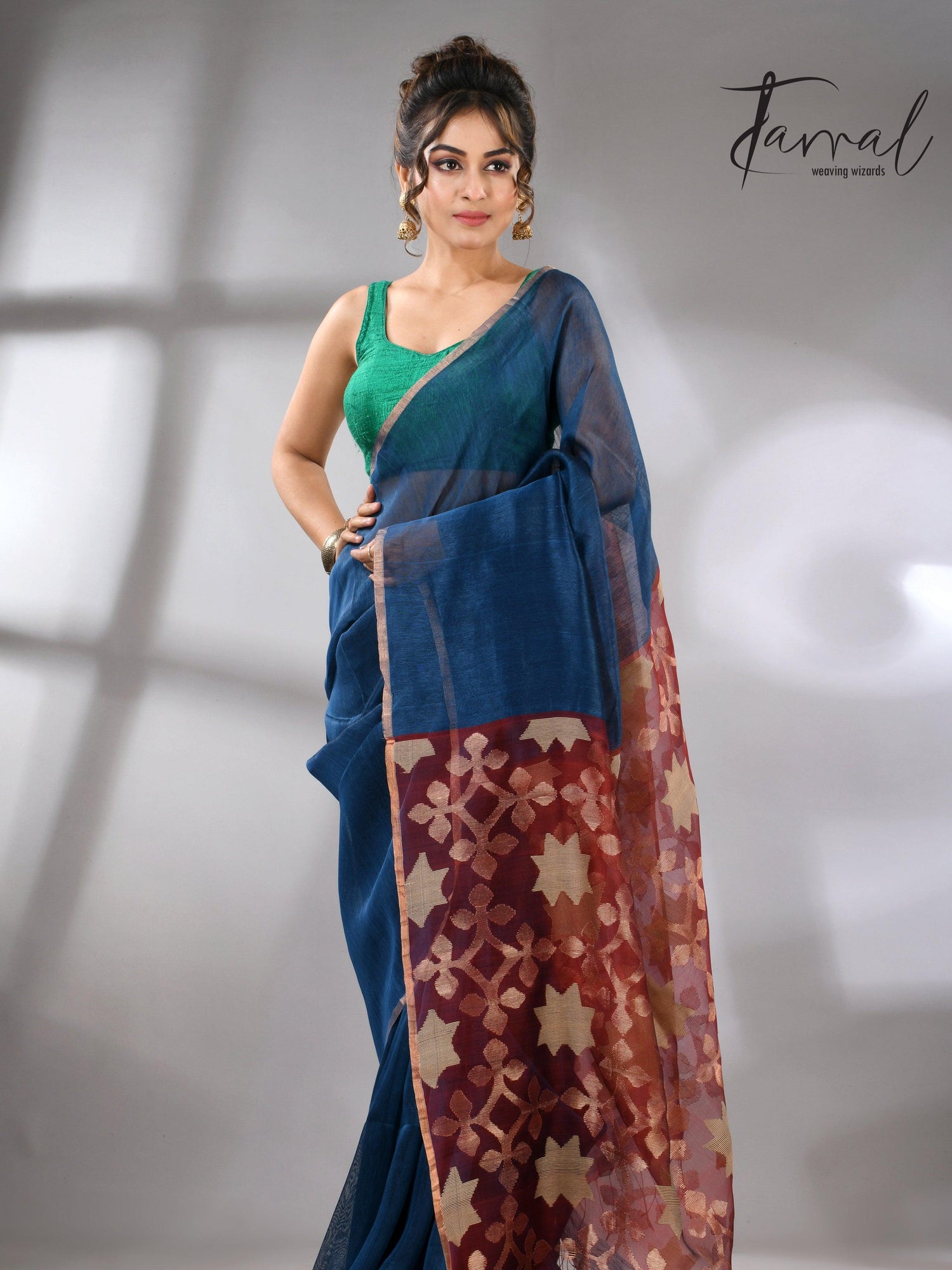 jamdani saree, jamdani, handloom, handwoven, saree, silk, dhakai, weaving, kolkatasaree, tamalboutique