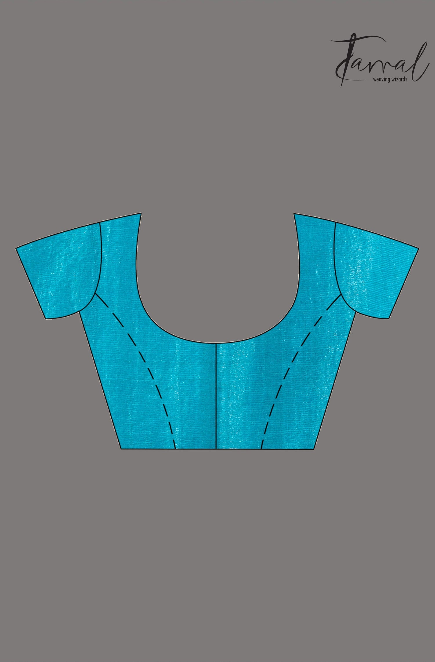 Peacock blue sequins border noil tusser zari silk handloom saree - Tamal Boutique