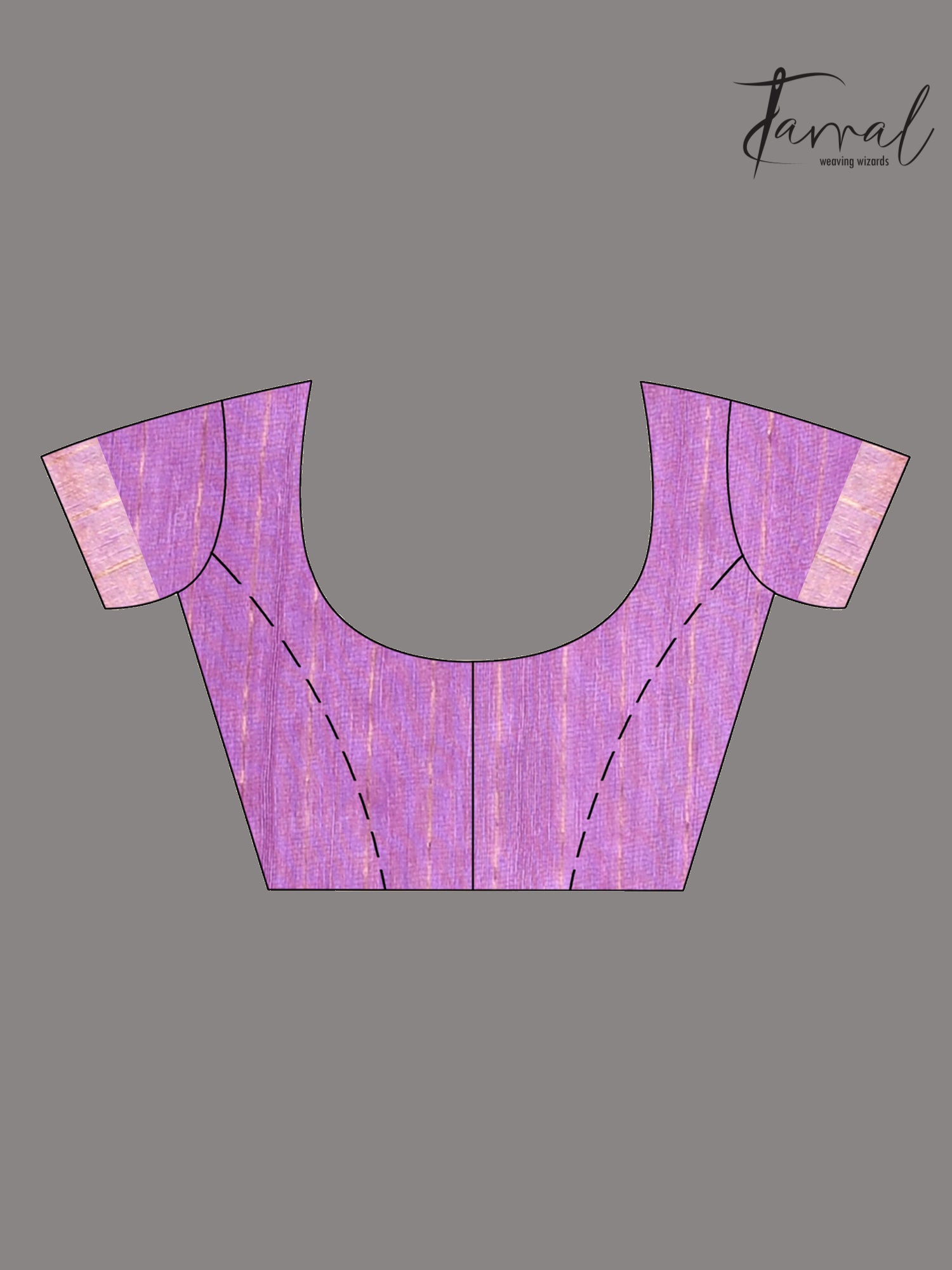 Periwinkle with zari border silk linen handwoven jamdani saree