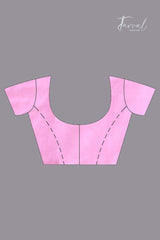 Pink And Gold Kanchipuram handloom Silk Paithani Saree blouse
