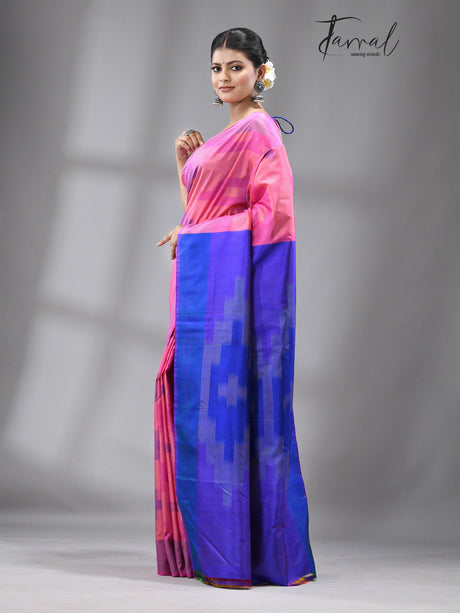 Raspberry Sky Bishnupuri katki Katan Silk - Tamal Boutique