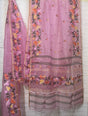 Pink with multicolour kalmilata muslin silk handwoven jamdani saree - Tamal Boutique
