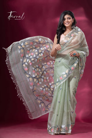 Pista Blossom handwoven Jamdani sarees collection in Kolkata