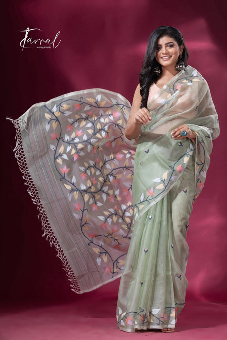 Pista Blossom handwoven Jamdani sarees collection in Kolkata