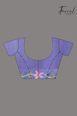 Purple colour floral handwoven jamdani saree in muslin silk
