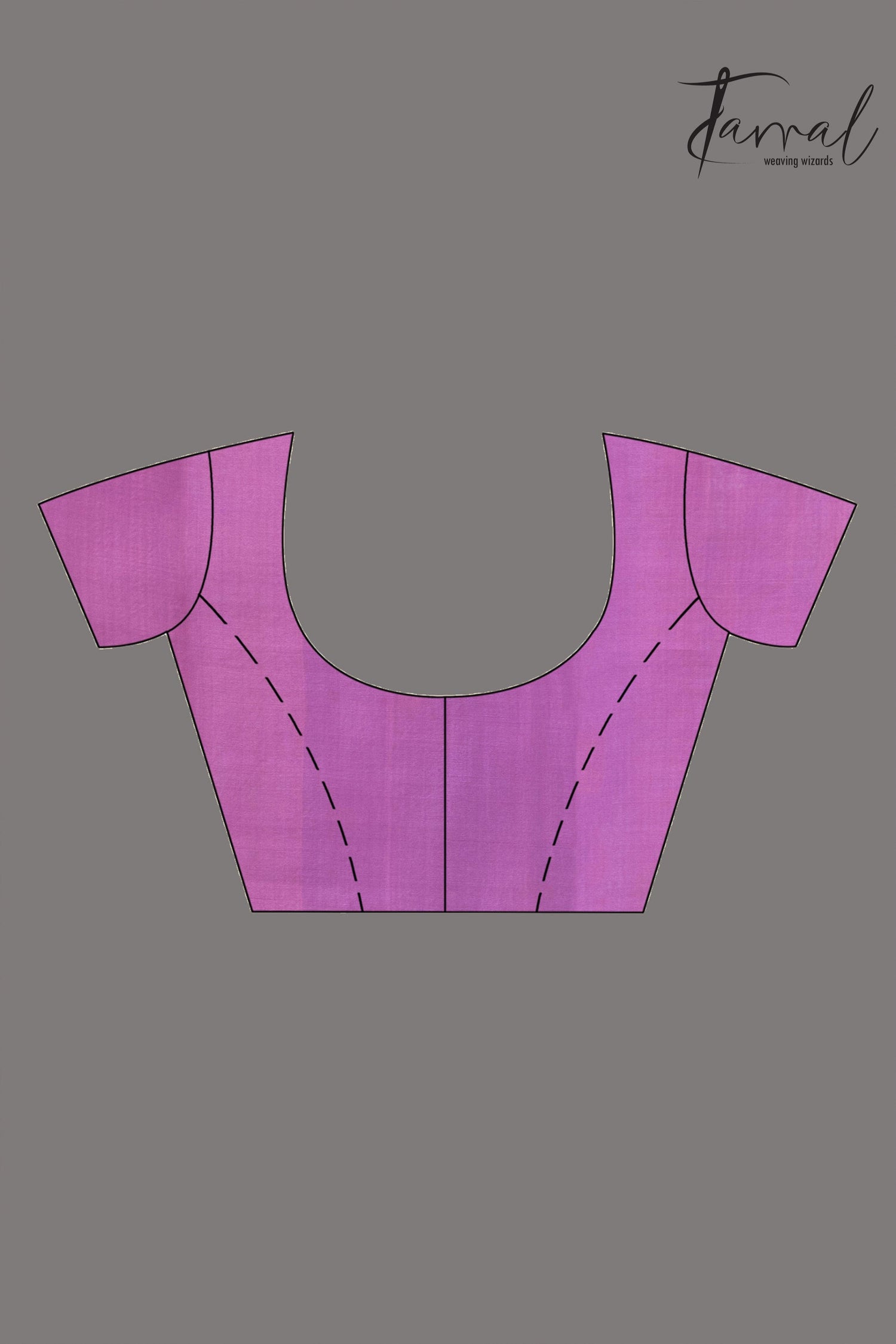 Purple floral border handwoven muslin jamdani saree blouse