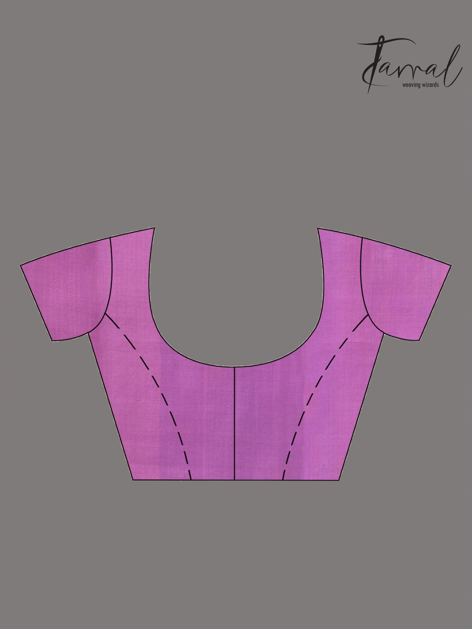 Purple floral border handwoven muslin jamdani saree blouse