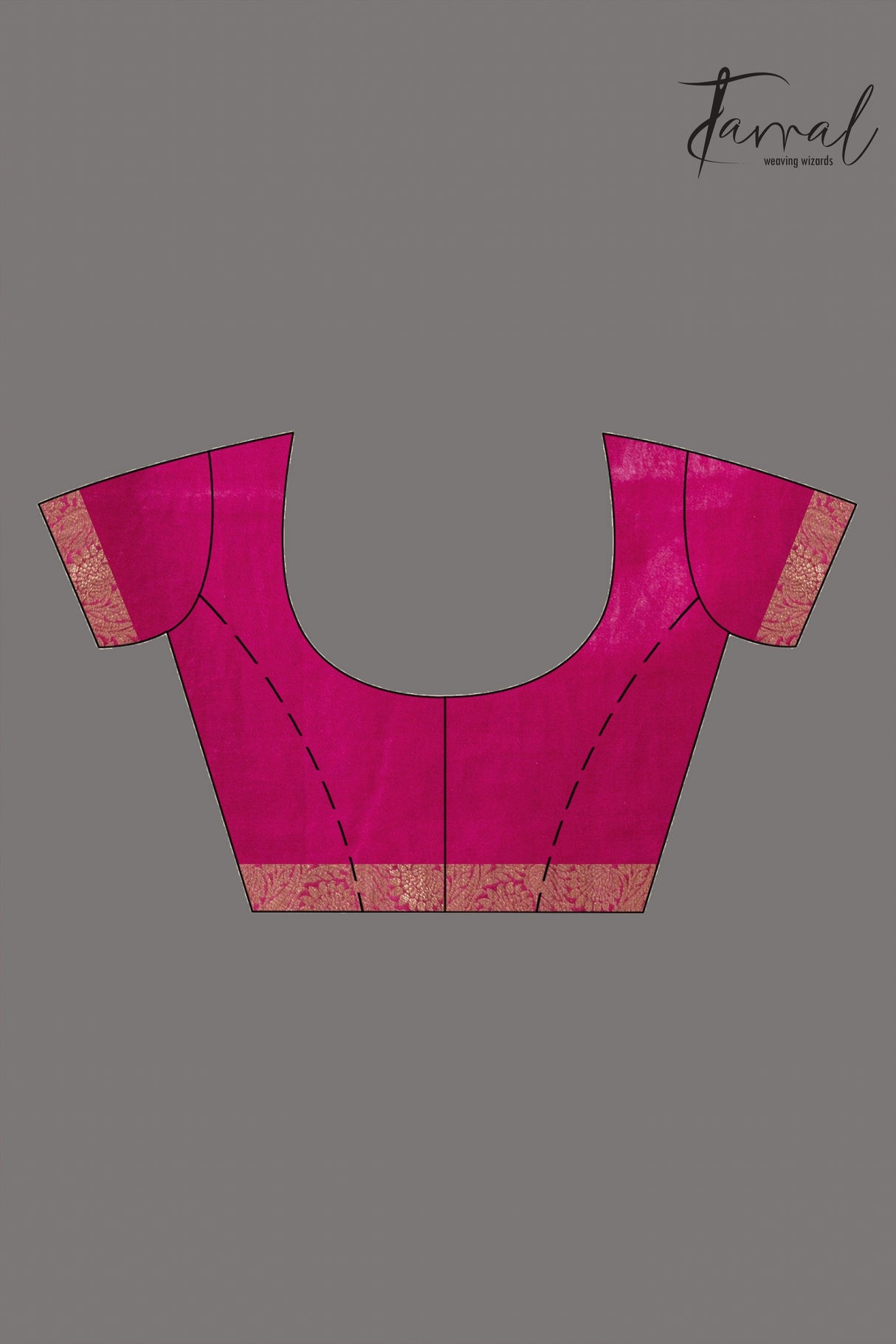 Rani colour with antic zari Banarasi silk handloom saree - Tamal Boutique