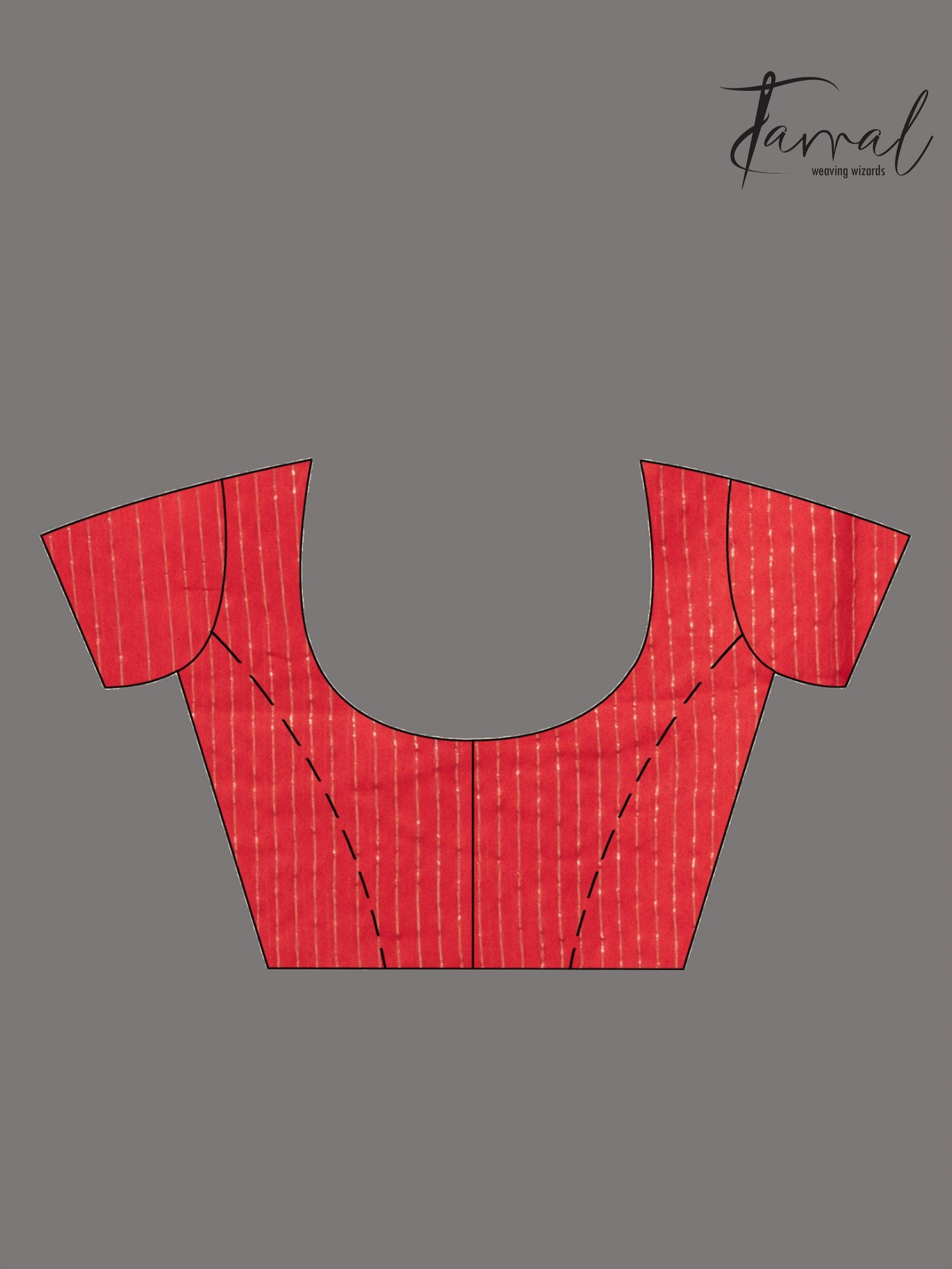 Red Lotus Elegance pallu silk linen handwoven jamdani saree blouse