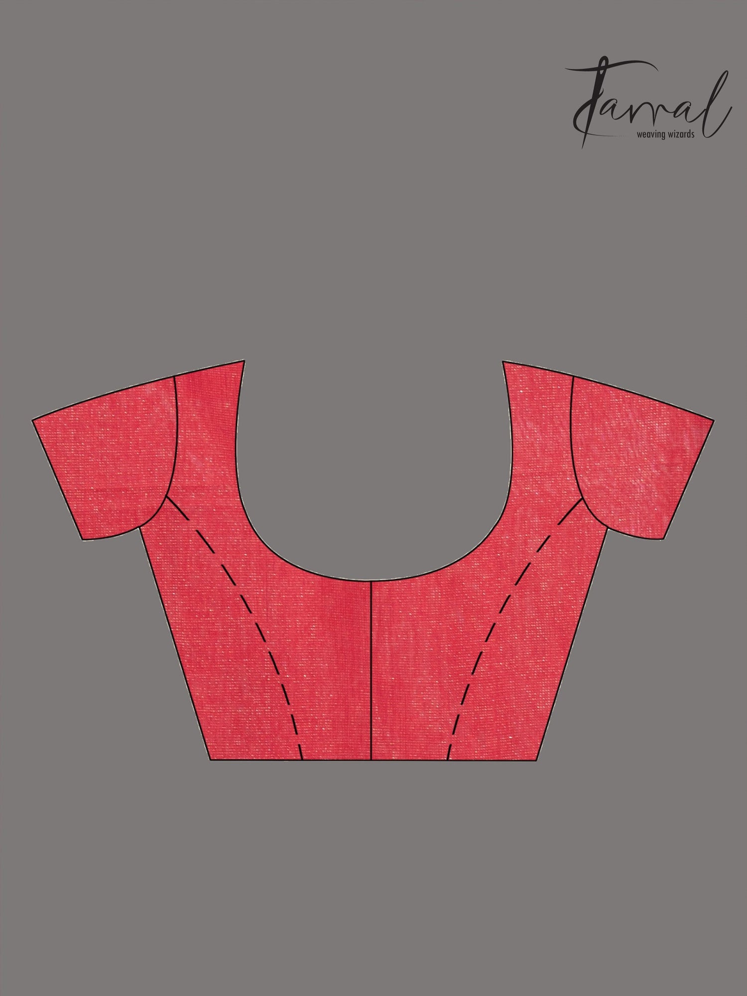 Red with zari border tissue silk linen lotus handwoven jamdani saree - Tamal Boutique