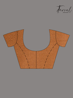 Reddish brown allover handloom tussar banarasi silk saree