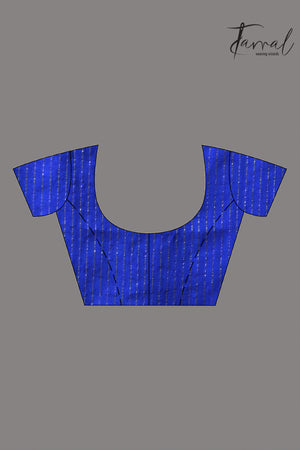 Royal blue with zari border matka silk handwoven jamdani saree
